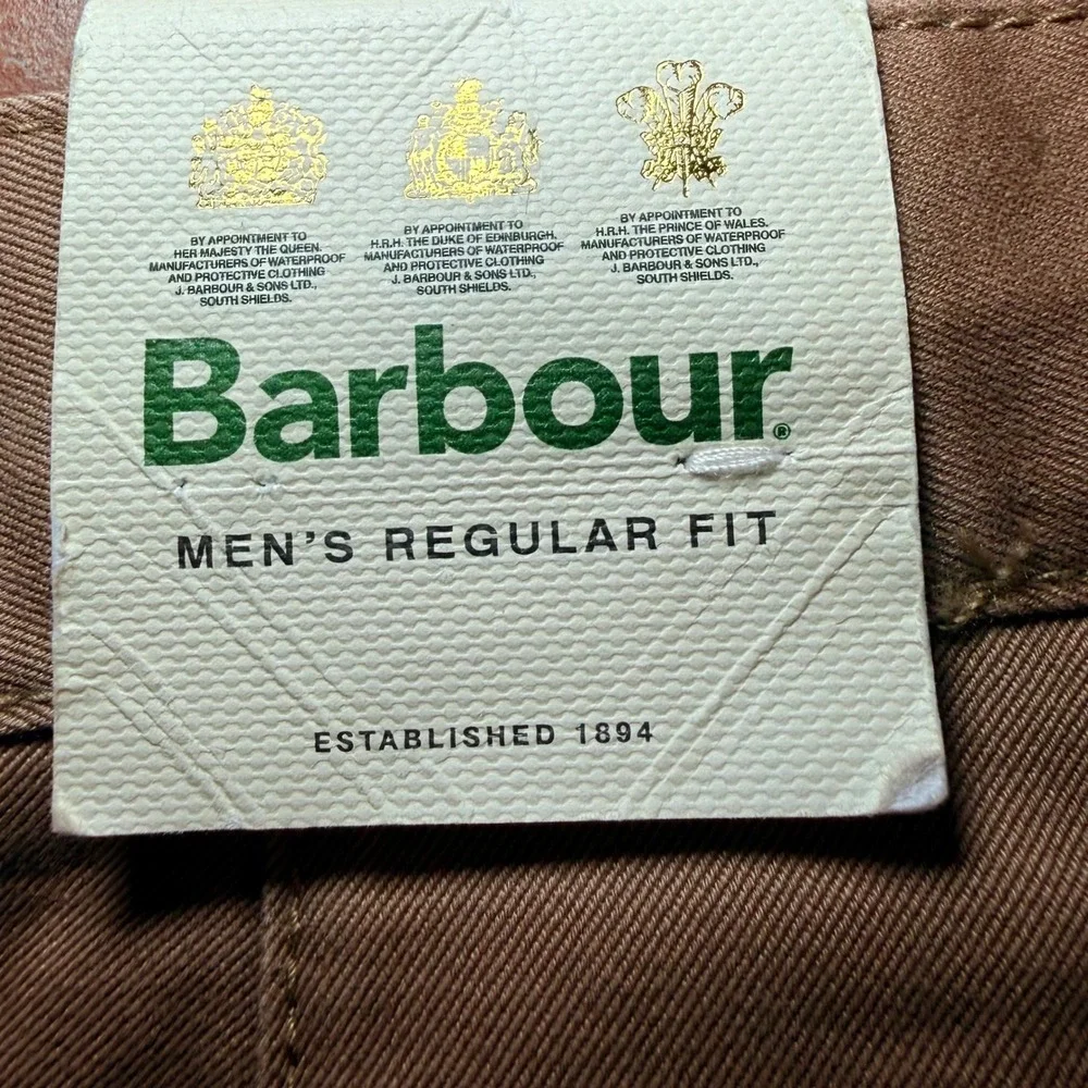 Barbour City Neuston Shorts Mens 38 Stone Tan Cotton Regular Fit NWT 10 Inseam